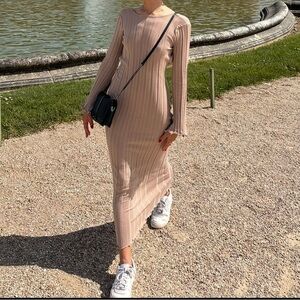 Commense tan maxi dress